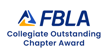FBLA logo above the text “Collegiate Outstanding Chapter Award” on a white background, representing recognition for an exceptional college chapter in Business Education Programs.